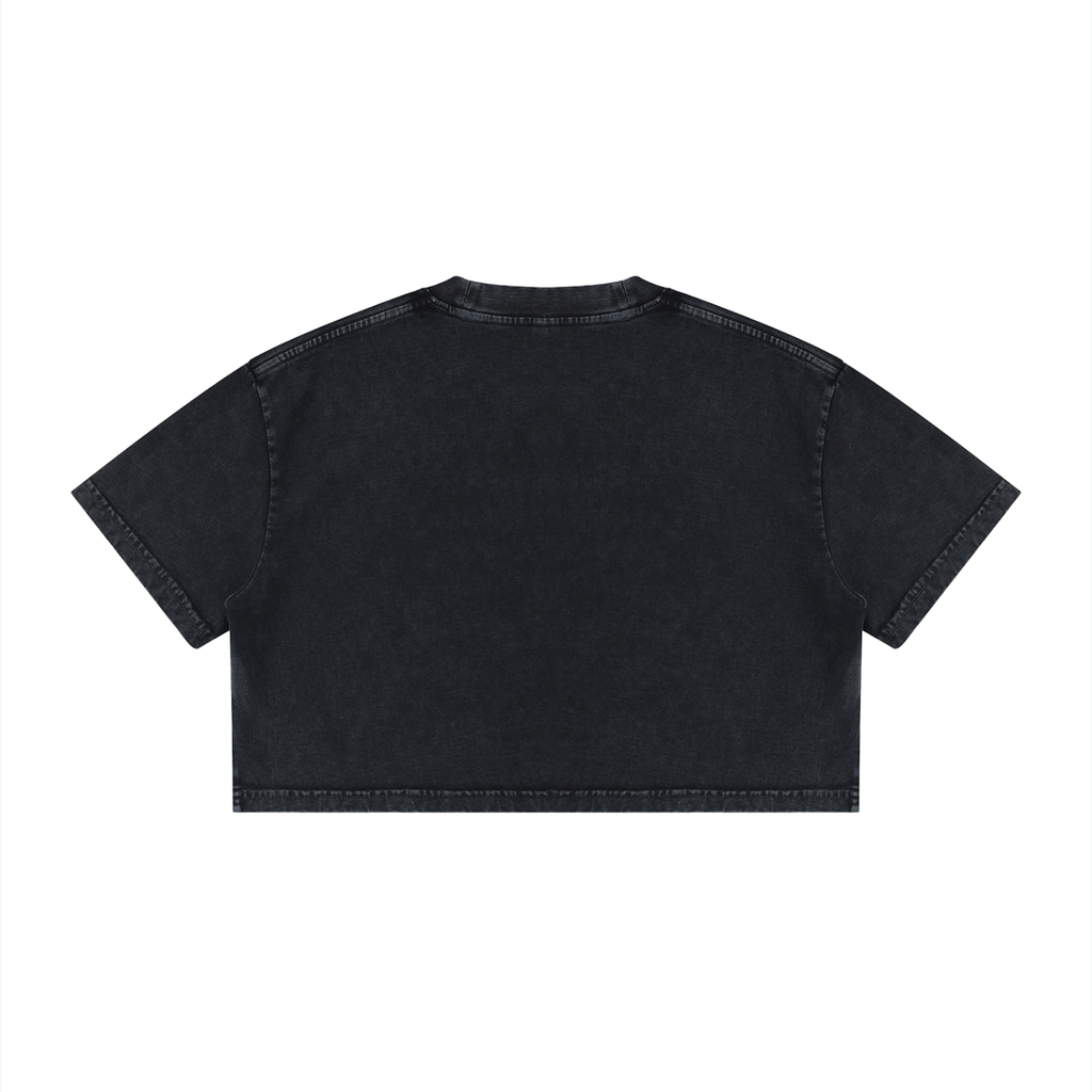 WOMENS mineral washed crop T
