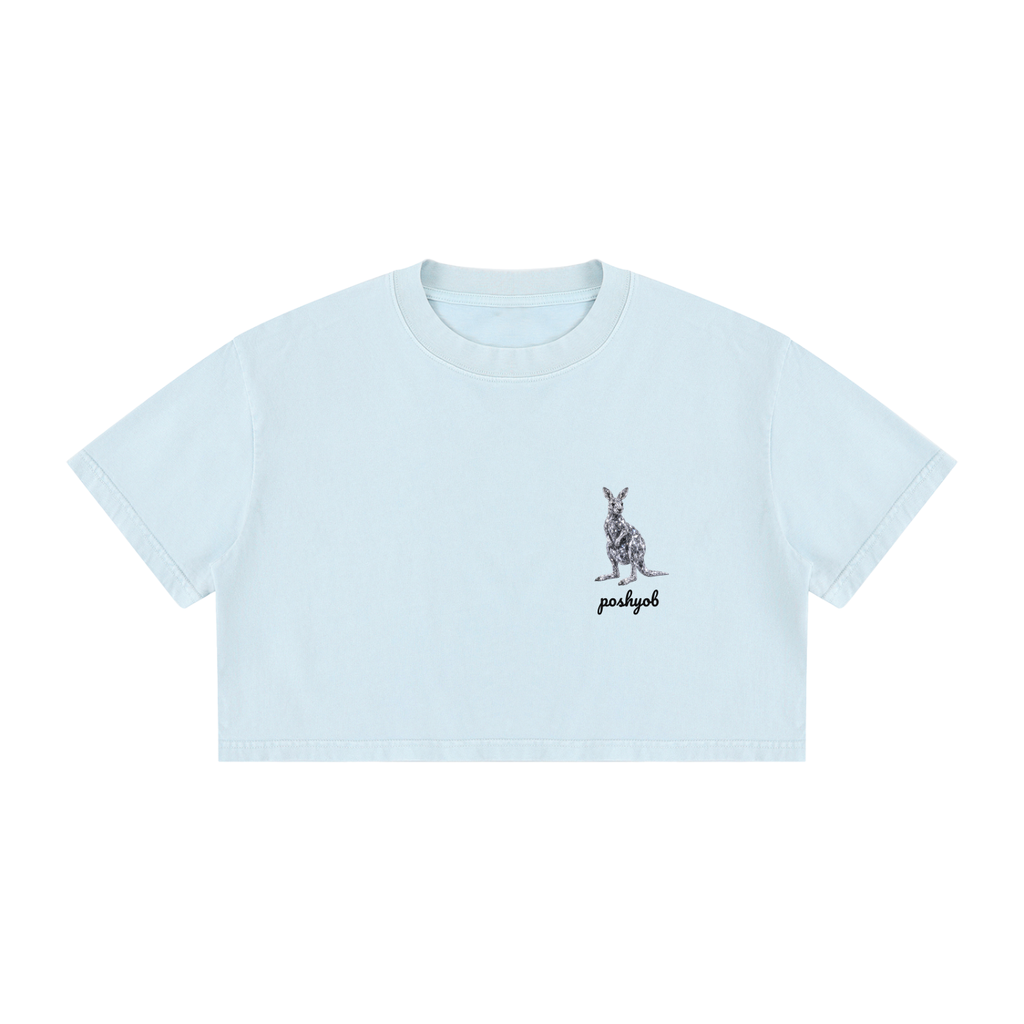 WOMENS mineral washed crop T
